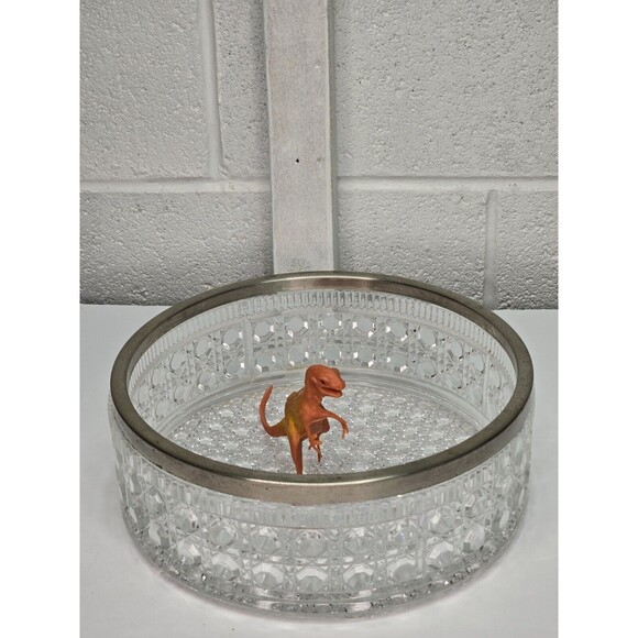 Vintage William Adams 24% Leaded Crystal Salad Bowl, Plated Rim ENGLAND - Picture 7 of 15